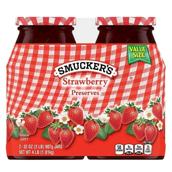 Smucker Strawberry Preserves, 2pk 32 oz.