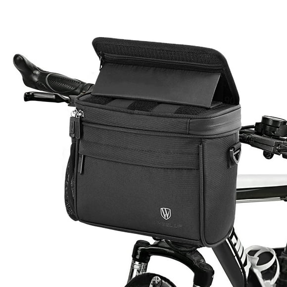 WHEEL UP Touch Screen Bike Front Frame Bag Waterproof Bicycle Phone Bag Phone Holder EVA Handlebar Bag Cycling Front Storage Bag for 7in Large Screen