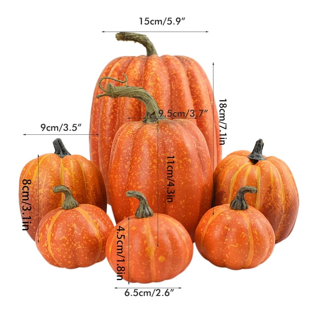 piezas de simulación de calabaza, modelo de calabaza artificial, decoración de mesa para el hogar para Acción de Gracias y Halloween