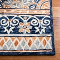 thumbnail image 3 of SAFAVIEH Micro-Loop Kingston Medallion Area Rug, Brown/Blue, 5' x 5' Square, 3 of 7