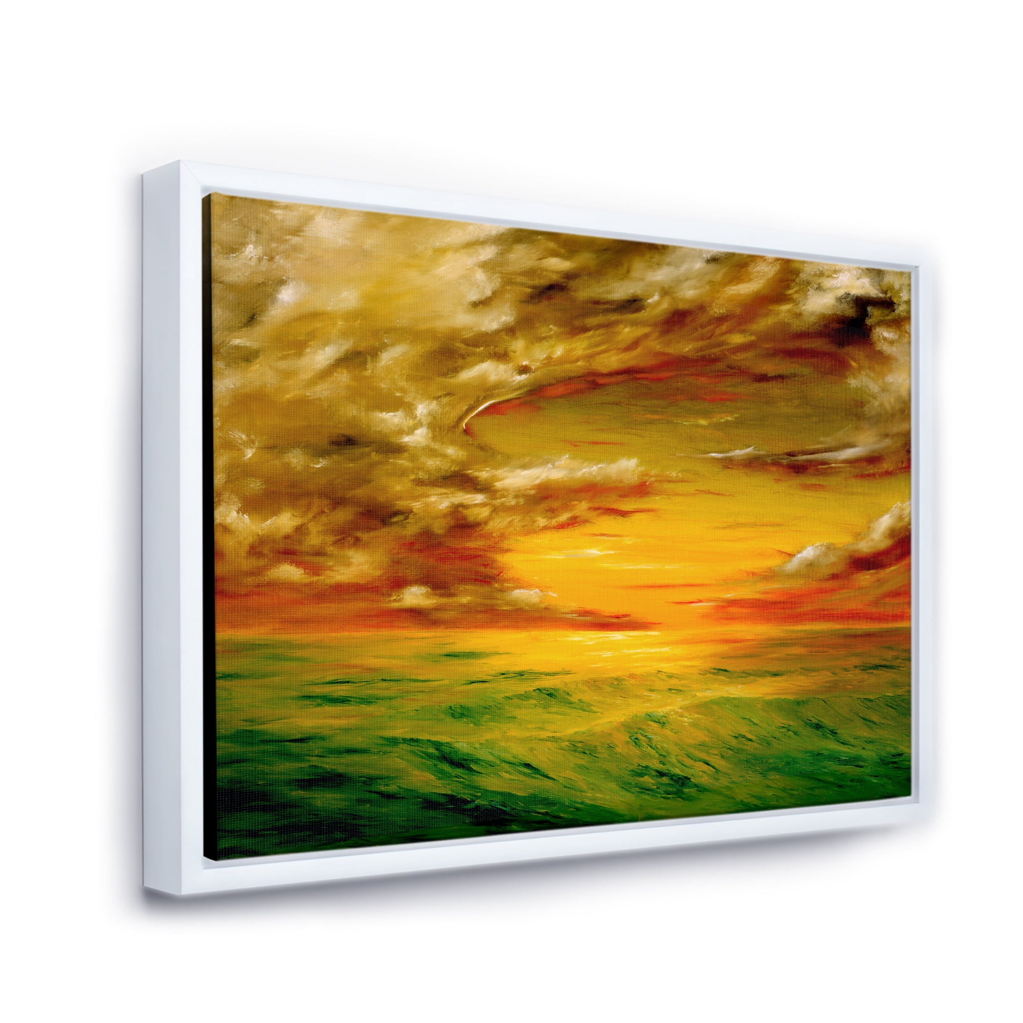 Designart 'Colorful and Bright Sunset At Santa Rosa California' Farmhouse Framed Canvas Wall Art Print
