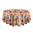 thumbnail image 5 of Fall Watercolor Autumn Leaves Pattern Round Tablecloth 60" X 60",Wrinkle Wipeable Table Cloth for Kitchen Dining Room Picnic Patio Party, 5 of 6