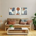 thumbnail image 3 of HOMEOART 3 Piece Boho Wall Art Prints Mid Century Modern Home Decor Paintings Abstract Geometric Wall Art Framed Ready to Hang (Blue), 3 of 11