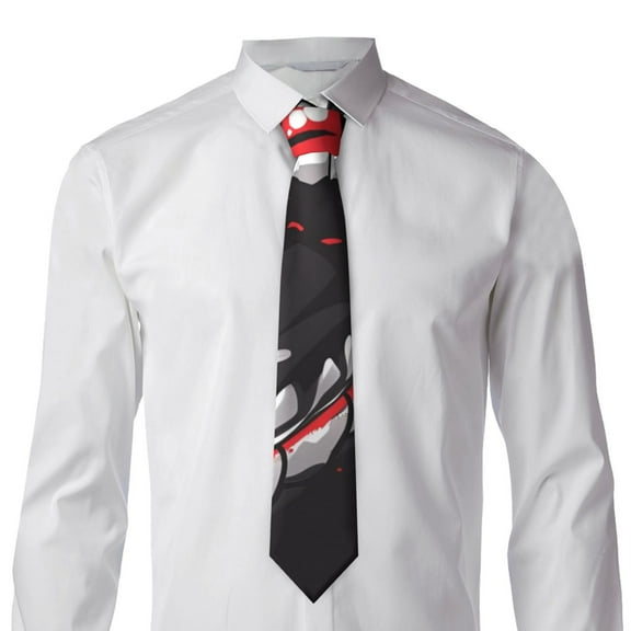 Goofa Fierce Red Viper Graphic Art Pattern Men's Necktie Classic Silk Tie Woven Jacquard Neck Ties Necktie for Business and Wedding Formal Neckties