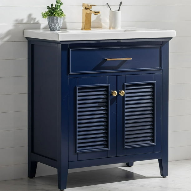 Design Element Cameron 30 Single Sink Vanity In Blue Com - 30 Single Sink Vanity Design Element Cameron 30 Single Sink Vanity In Blue Com - 30 Single Sink Vanity