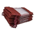 thumbnail image 4 of -Pack Large Linen Burlap & Organza Gift Bags w. Drawstrings (6.5x8.5 in, Maroon) - Party Favors, Presents, Samples & Treats Mesh Pouch by The Display Guys, 4 of 4