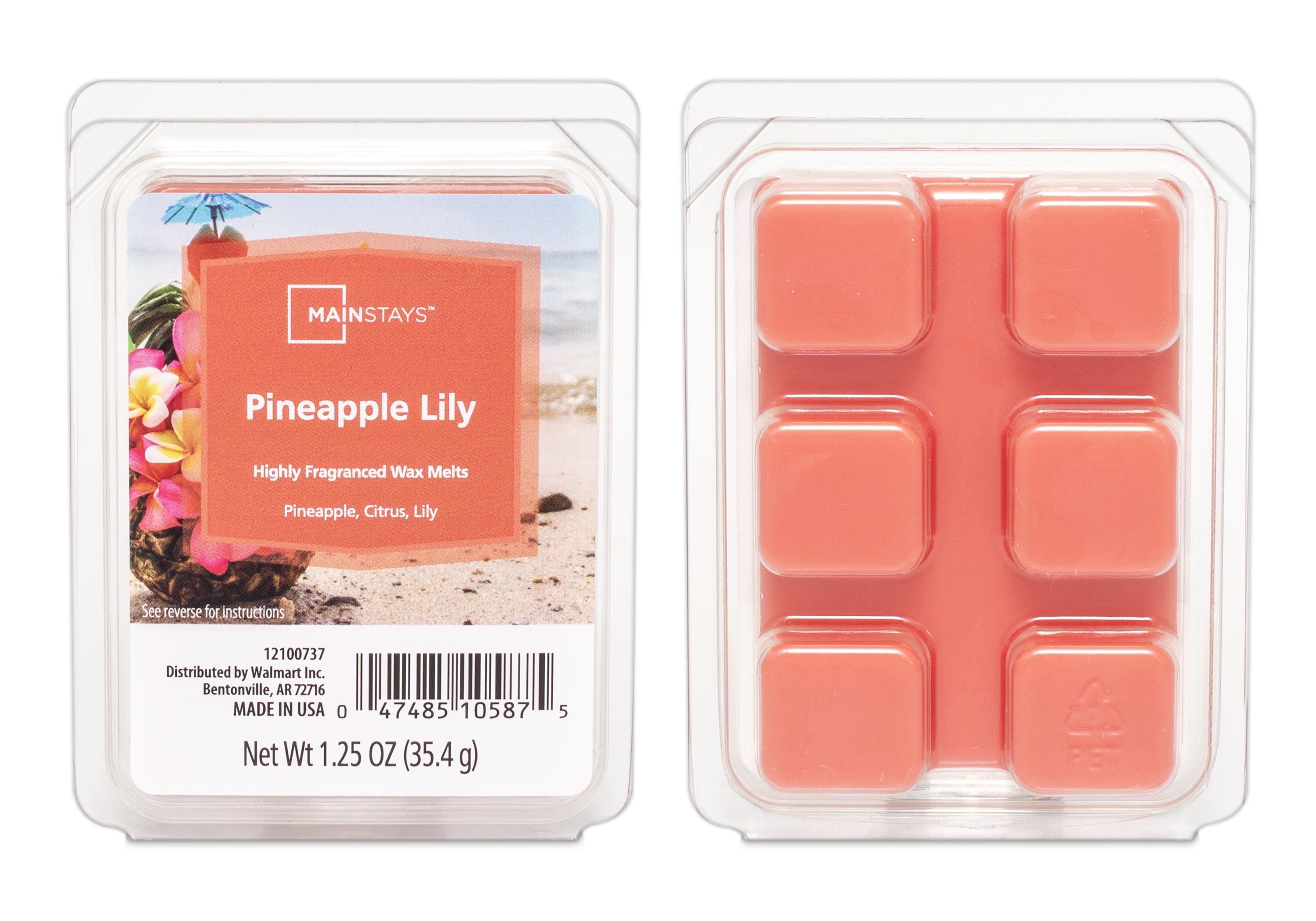 Mainstays Pineapple Lily Scented Wax Melt 1.25 oz with Tropical
