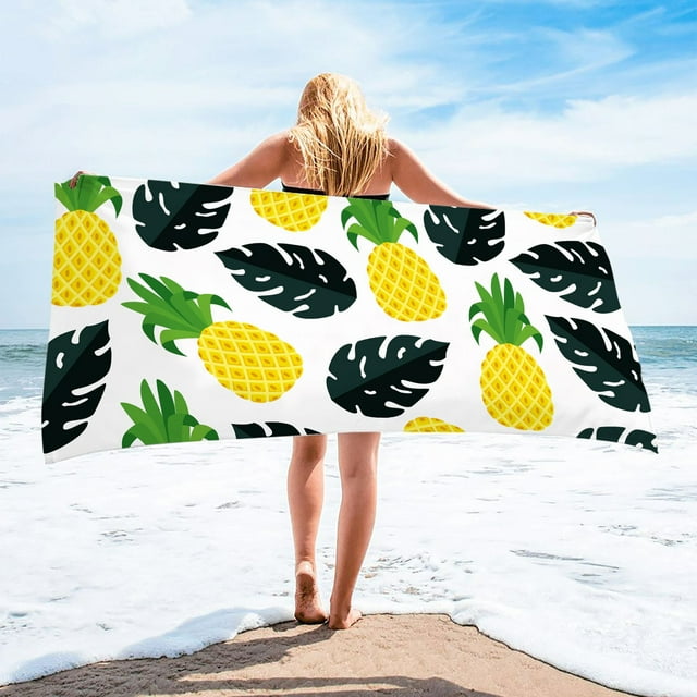LSLJS Beach Serviette de Plage Été Essentials Microfibre Serviette de Plage Super Légère Serviette de Bain Colorée Couverture de Plage Anti-Sable Serviette Multi-Usage pour Voyage Piscine 30x60 Pouces Serviette de Plage
