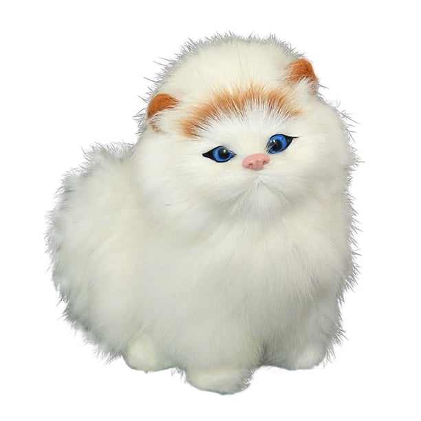 Gato de simulación Modelos de animales Regalo de cumpleaños Lindos s de peluche Realista Suave Miau B BLESIY Juguetes de gato de simulación