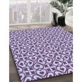 thumbnail image 3 of Ahgly Company Machine Washable Indoor Square Transitional Bright Grape Purple Area Rugs, 5' Square, 3 of 7