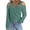 Green, variant on Lovskoo Long Sleeve Shirts for Women Cusal Round Neck Cold Shoulder Lightweight Sweatshirts Solid Color Pullover Tops Black