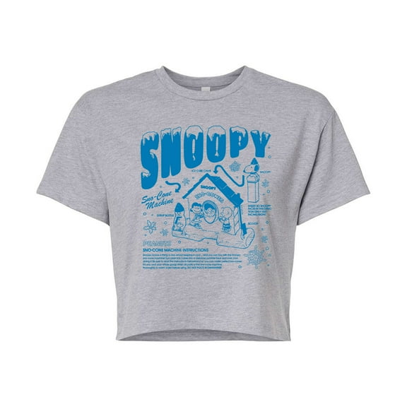 Peanuts - Snoopy Snocone - Juniors Cropped Graphic T-Shirt