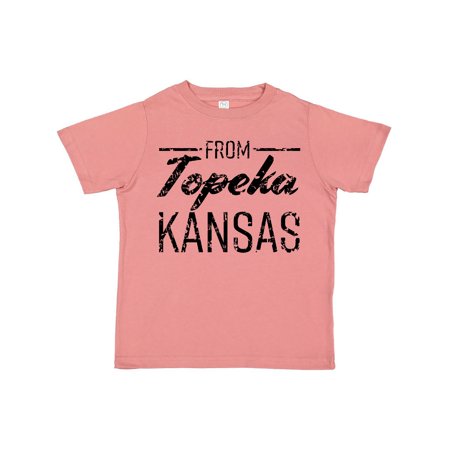 

Inktastic From Topeka Kansas in Black Distressed Text Gift Toddler Boy or Toddler Girl T-Shirt