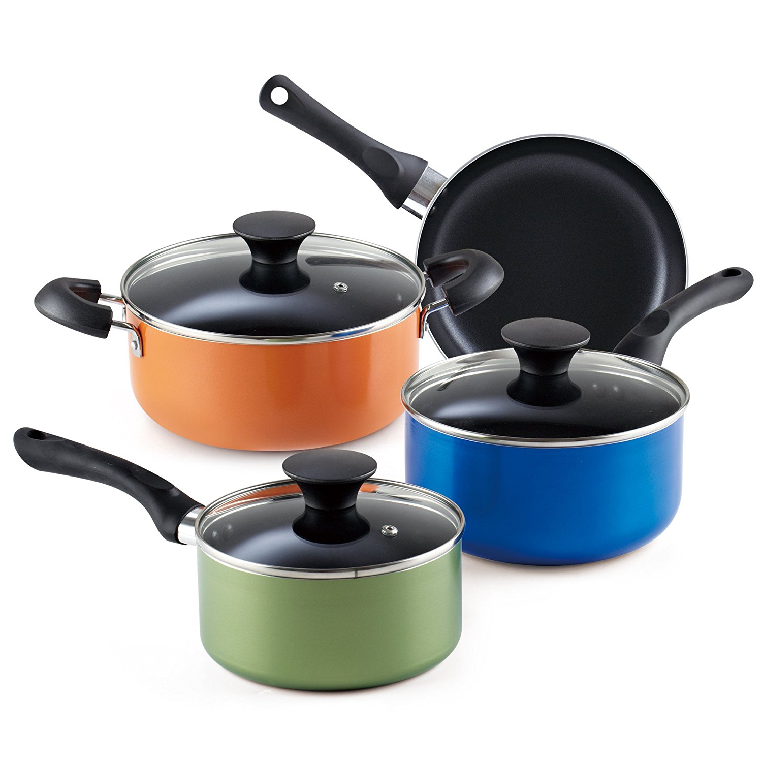 Cook N Home Multicolor 7 Piece Nonstick Cookware Starter Set