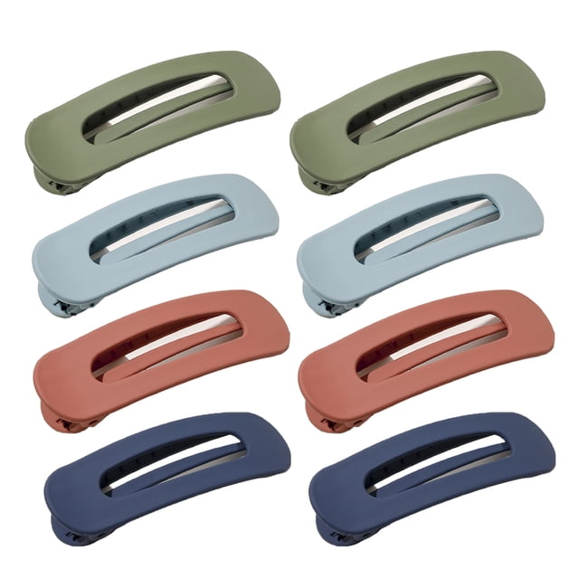 Lot de 8 Pince à Cheveux, Pince à Cheveux crocodile, Utilisée pour la Modélisation Pince à Griffes Plate Segmentée, Grande Pince à Griffes Antidérapante, Grande Pince à Cheveux style Français, Pince à Cheveux Bec de Canard