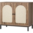 thumbnail image 1 of Ourlova Buffet Cabinet with Storage Kitchen Storage Cabinet with Rattan Doors, Accent Cabinet with Adjustable Shelf, Boho Accent Liquor Bar Console Cabinet, 1 of 7