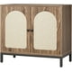 thumbnail image 1 of Gabinete buffet con puertas de rattán, estante ajustable, aparador boho para bar y cocina, 1 of 6