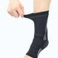 thumbnail image 4 of 1 PC Compression Sports Ankle Brace Silicone Padded Protect Heel Ankle Support Basketball Football Ankle Protector-Black Gray,XL, 4 of 8