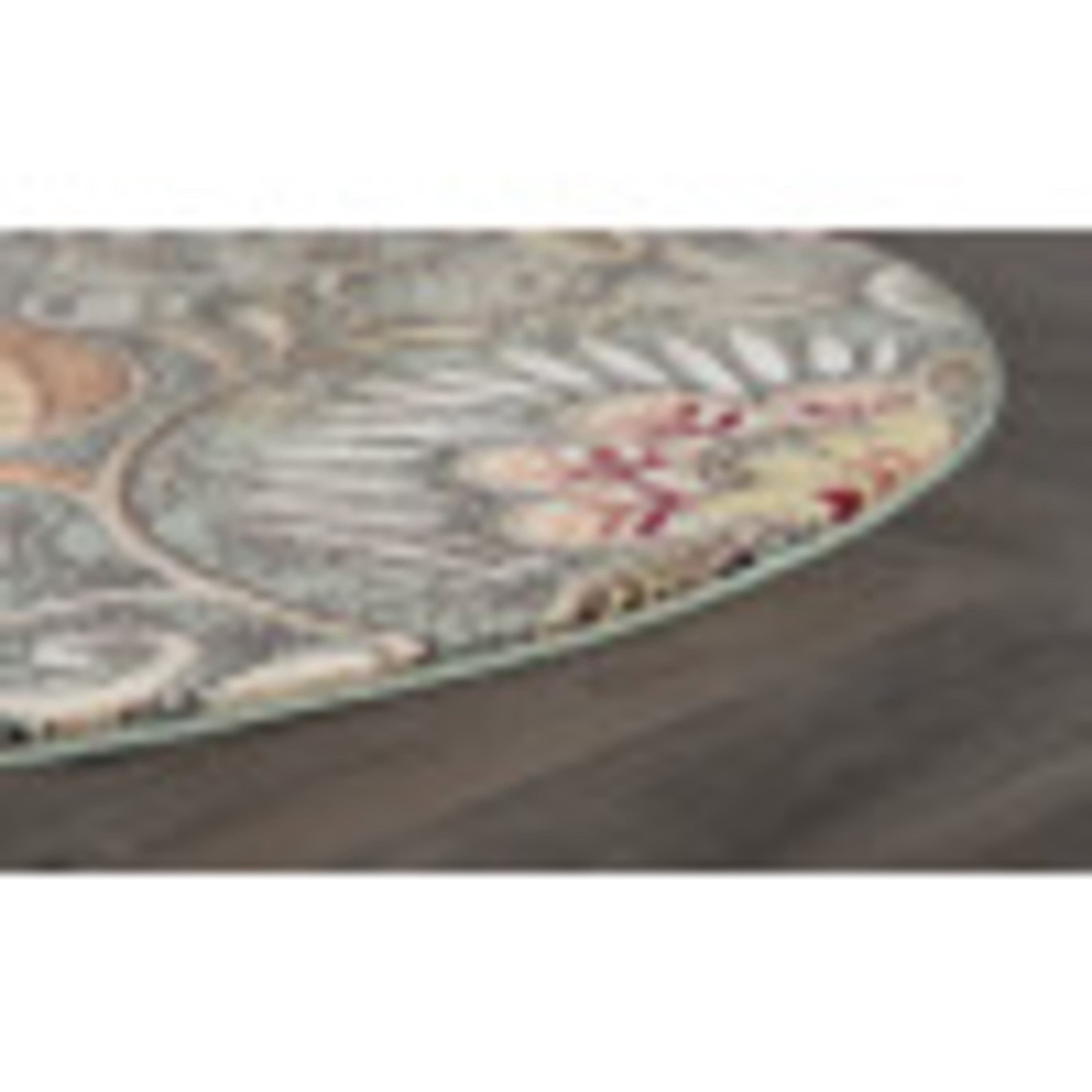 Capri Transitional 8' Round Seafoam and Beige Polypropylene Indoor Area Rug
