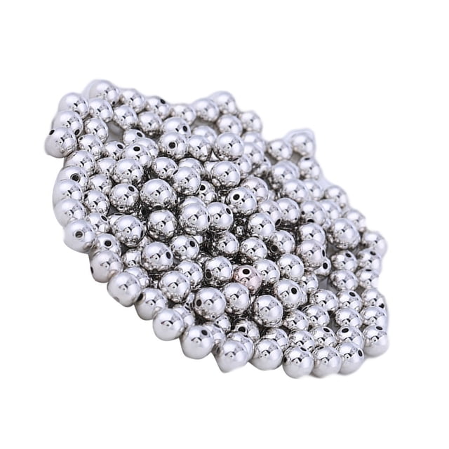 Kearding 200 Uds cuentas espaciadoras galvanizadas artesanía pequeña con agujero bola suelta artesanía accesorios adornos blanco Type3 NO3 Kearding HA060870-02