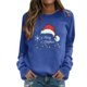 thumbnail image 1 of Gibobby Sudadera navideña mujer de manga larga con cuello redondo y estampado navideño para mujer(Azul,CH), 1 of 4