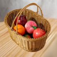 thumbnail image 1 of Cesta de almacenamiento tejido a mano Decoración multipropósito para jardín doméstico con mango de imitación de ratán Organizador de flores Canasta de, 1 of 8