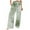 Green Tie Dye Palazzo Pants, variant on Women's Trendy Tie Dye Wide Leg Pants Loose Fit Drawstring Stretchy Palazzo Pants Soft Comfy Pajama Pants Gray XL