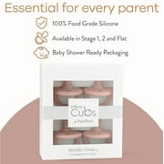 Comfy Cubs Pacifier Soother 4 Pack - 100% Food Grade Silicone, Certified BPA-Free (Stage 2, Pink)