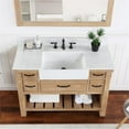 thumbnail image 5 of Villareal 48" Single White Farmhouse Bath Vanity in Weathered Pine Wood & Mirror, 5 of 11