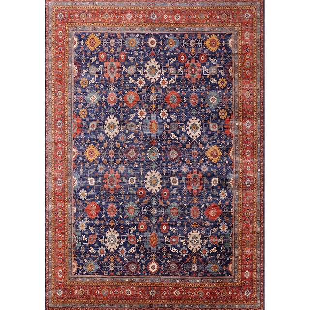 Ahgly Company Tapis Rectangulaire Industriel Moderne Rose Lavable en Machine, 7 Pieds x 10 Pieds