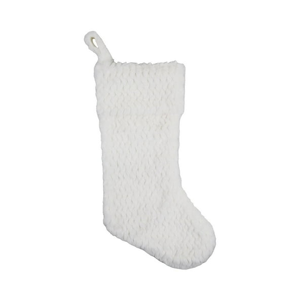 Temps de vacances 21 pouces White Faux Fourrure Bas