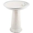 thumbnail image 1 of Esschert Design USA FB423 Ceramic Bird Bath on Pedestal with Bird, White, 1 of 1
