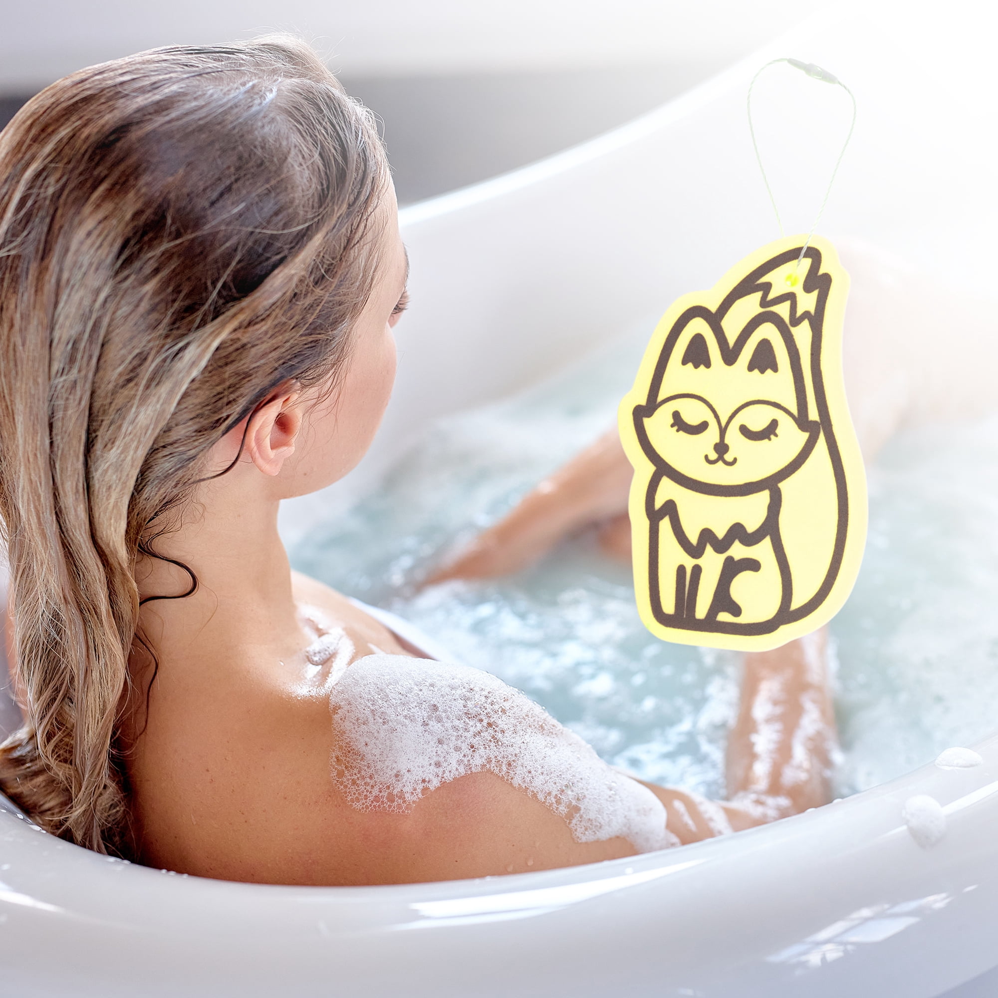 Unique Bargains Cartoon Bath Brush Body Scrubber 4.33"x2.56"x0.79" 1 Pc Yellow