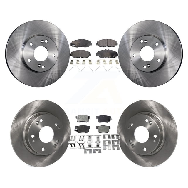 Transit Auto Front Rear Disc Brake Rotors and Semi-Metallic Pads Kit for Car 2014-2015 Honda Civic Touring K8F-101048