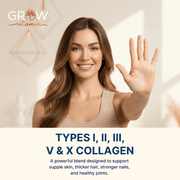 Grow Vitamin Collagen Powder with Biotin & Vitamin C for Hair, Skin, Nails & Joints | Grass-Fed, Unflavored, 41 Servings