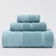 thumbnail image 1 of Zhuge Juego de toallas Basics de 3 piezas resistentes a la decoloración, toallas de baño 100 % algodón, suaves y absorbentes, 1 toalla de baño, 1 toalla de mano y 1 paño de baño, color verde, 1 of 4