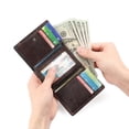 thumbnail image 5 of LOUEBICA Men's Genuine Leather Wallet Trifold Wallet RFID Blocking Minimalist Wallets for Men with ID Window, 5 of 6