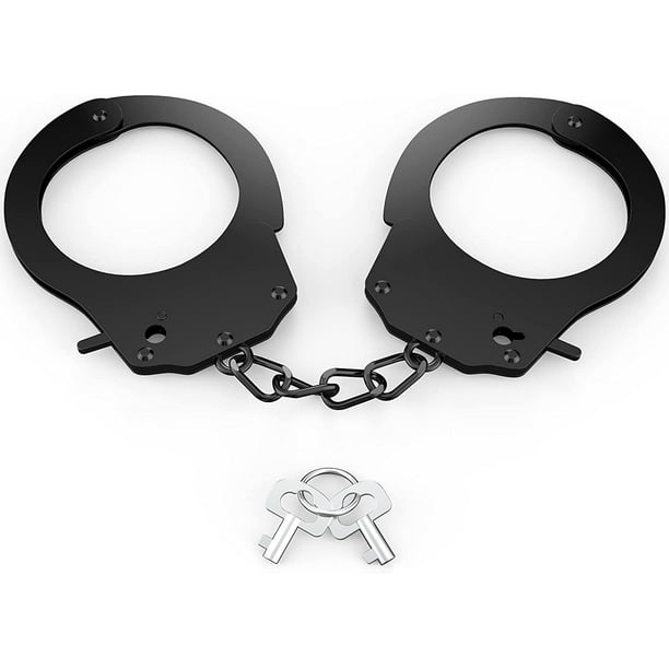 Esposas profesionales, esposas de metal con llaves Juguete para niños Esposas de metal Accesorio para esposas Accesorios para juegos de imaginación Disfraz Cosplay Juegos de héroes
