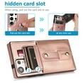 thumbnail image 4 of Designed for Samsung Galaxy S23 Ultra Wallet Case with Adjustable Wrist Strap Kickstand PU Leather Credit Card Holder Heavy Duty Shockproof Hybrid Rugged Protective Cover for Women Men 6.8",Rosegold, 4 of 7