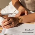 thumbnail image 3 of Pulseras DEARMAY chapadas en oro auténtico de 14 quilates para mujer, 6 unidades, 3 of 9