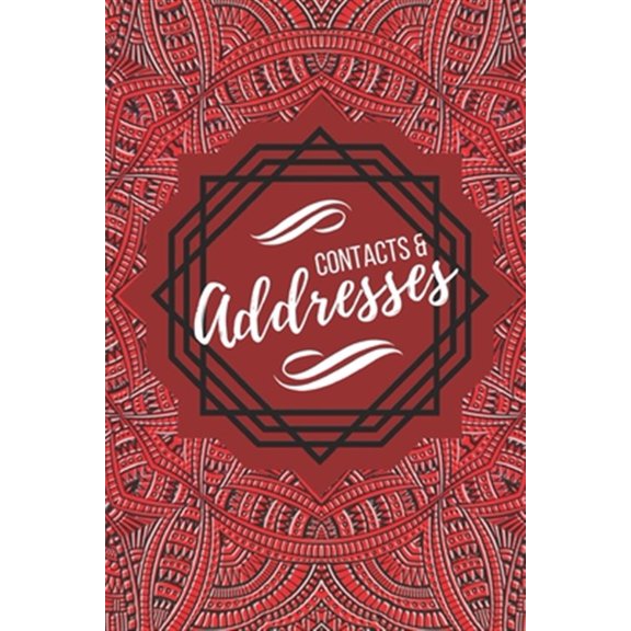 Pre-Owned Contacts & Addresses: Geometric Design (Red, Black & White) Small 6" X 9"