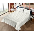 thumbnail image 4 of Ambesonne Art Deco Fitted & Flat Sheet with Shams 4 Pcs Set, Off White Vintage Shells, King, Off White and Sand Brown, 4 of 5