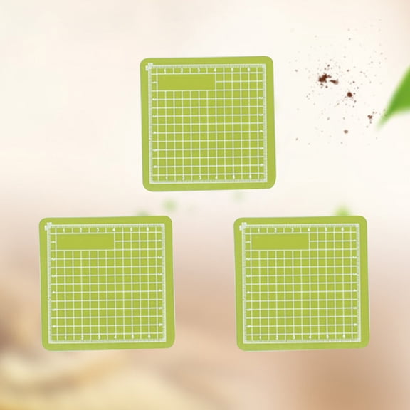 LOLIPPYY Set of 3 Green PVC Cutting Mats Reversible with Grid Lines for Sewing, Fabric, and Craft Projects