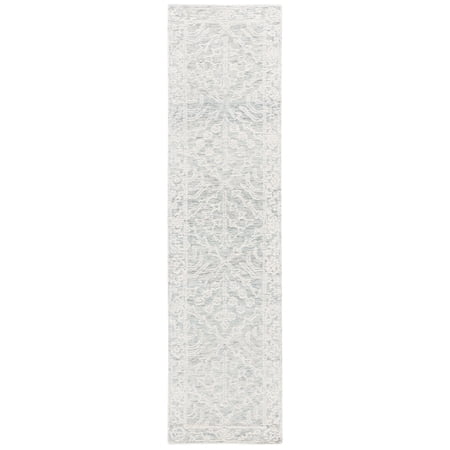 SAFAVIEH Ebony Aidan Geometric Runner Rug, Ivory/Light Grey, 2'3" x 9'