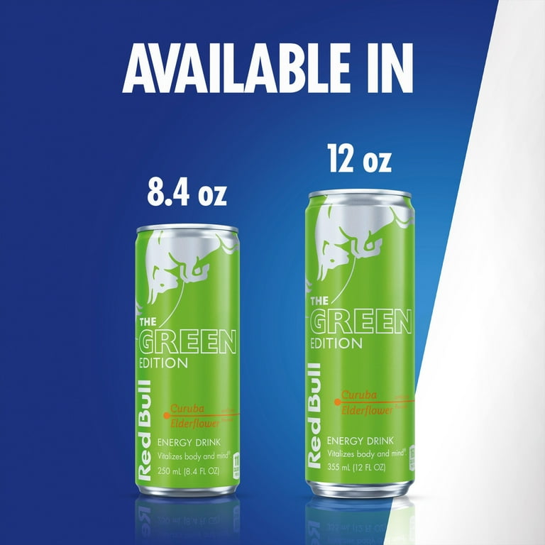 Red Bull Green Edition Energy Drink, Curuba Elderflower, 8.4 fl. oz., 6 x 4 Cans, with 80mg Caffeine, Taurine & B Vitamins Red Bull Green Edition Energy Drink, Curuba Elderflower, 8.4 fl. oz., 6 x 4 Cans, with 80mg Caffeine, Taurine & B Vitamins