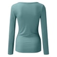 thumbnail image 4 of Blusa de camiseta con cuello redondo y manga larga suelta de color sólido para mujer Pompotops gfhjh9831, 4 of 5