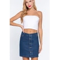 thumbnail image 2 of Buttoned Stretch Denim Mini Skirt, 2 of 5