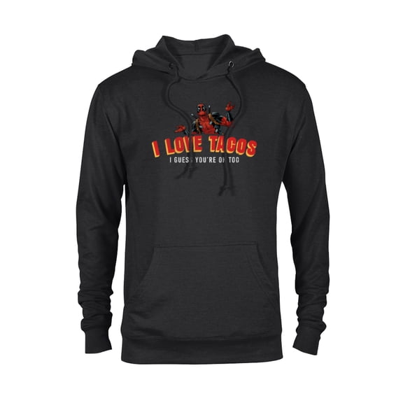 Marvel Deadpool I Love Tacos I Guess You're Ok Too - Pullover Hoodie for Adults - Customized-Black