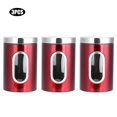 thumbnail image 1 of 3 piezas de recipientes de acero inoxidable para almacenar alimentos, frascos sellados para refrigerios, té y azúcar, 1 of 8