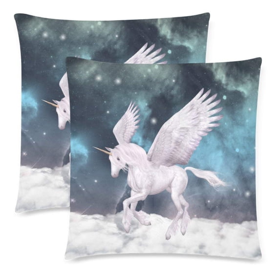 WOPOP Pegasus Gallops Pillow Covers Pillow Cases Two Sides Printing 18x18 inches ,Set of 2